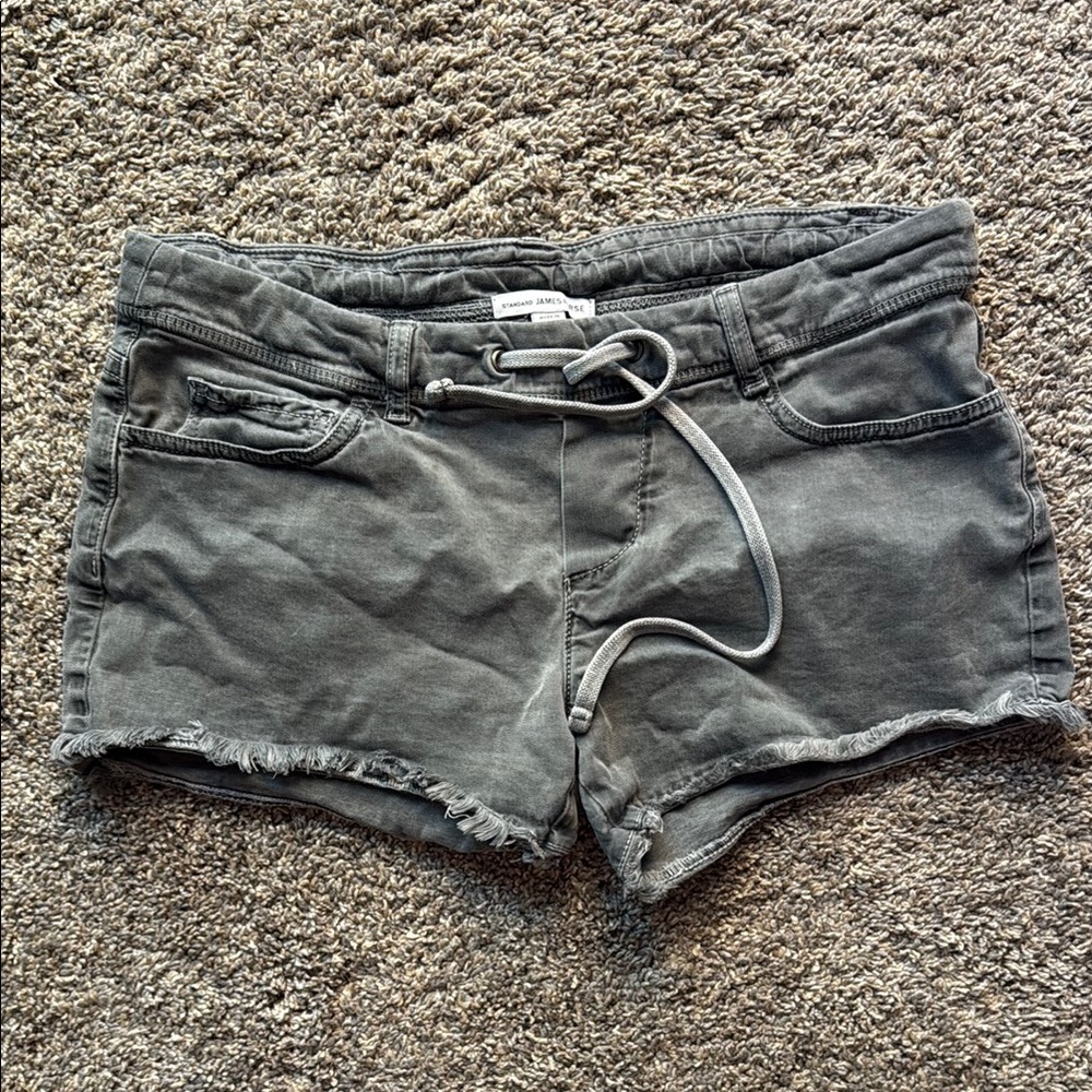 James Perse Gray Jean Shorts Distressed Casual